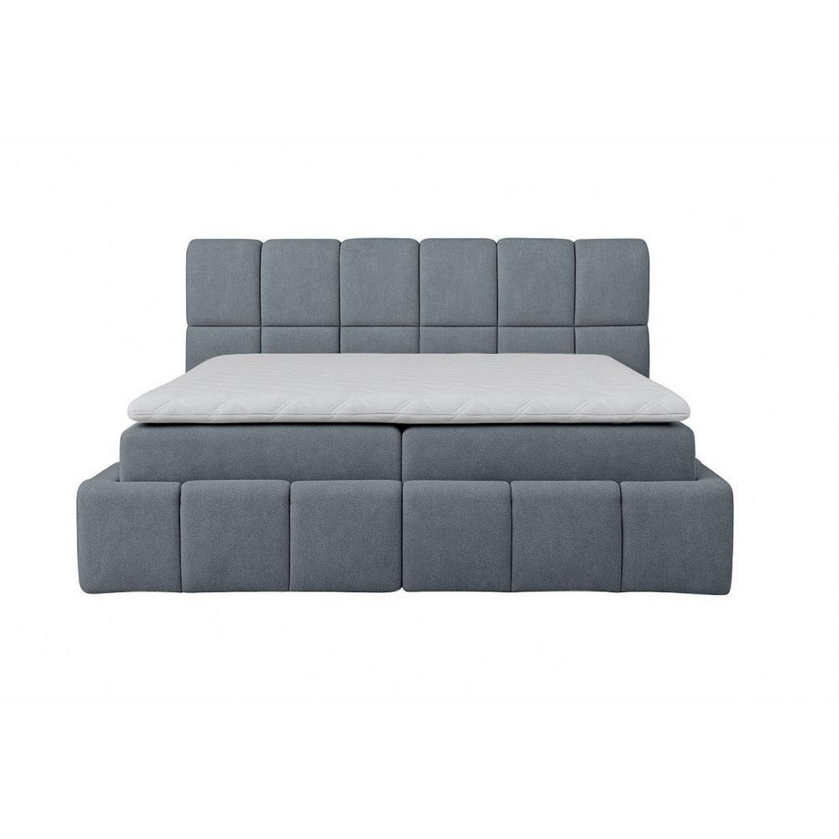 BOXBETT Anna mit Taschenfederkernmatratze und Topper, 120x200, Dunkelgrau, Terra-Stoff - Dunkelgrau, Holzwerkstoff/Kunststoff (120/200cm) - AN-Moebel 4u