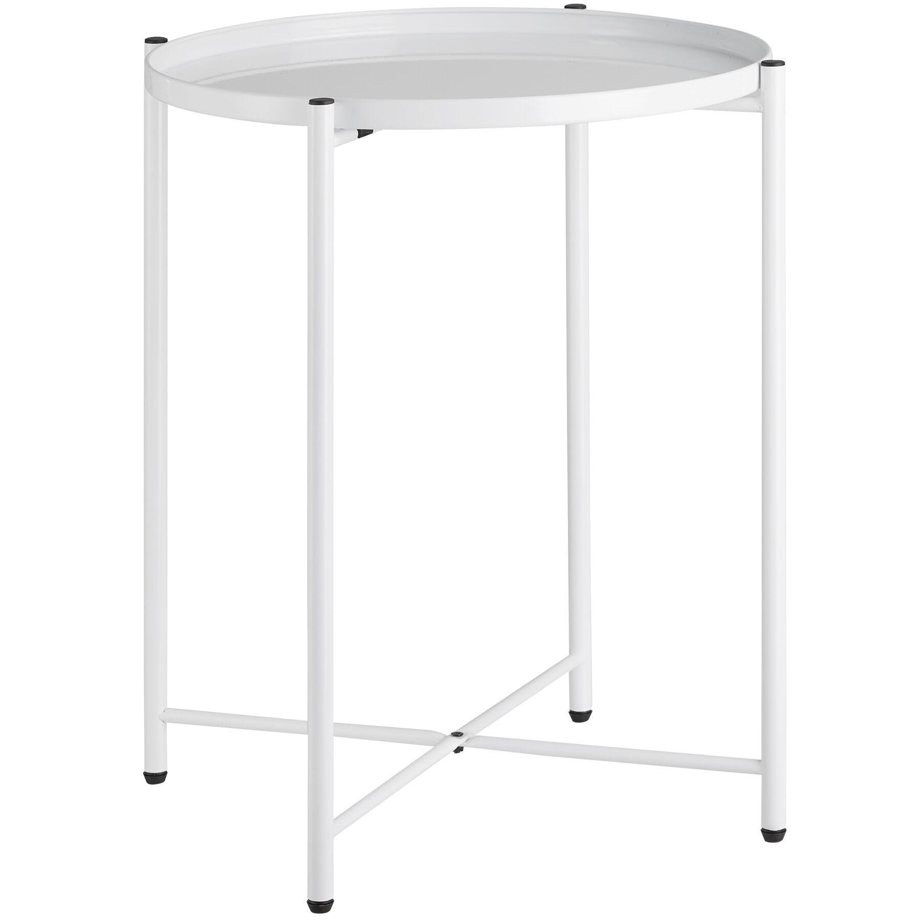 BEISTELLTISCH Chester,45,5 x 45,5 x 53 cm,weiß - Weiß, Metall (45.5/45.5/53cm) - tectake