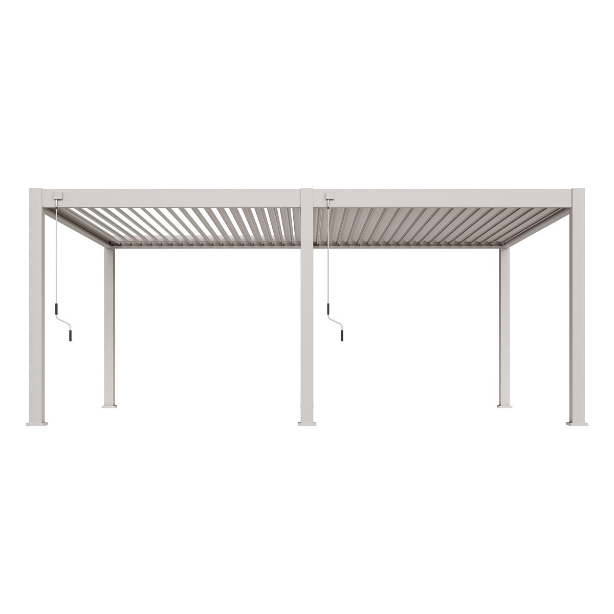 PERGOLA Deluxe Plus Pavillon Terrassenüberdachung Aluminium 4 x 6 M Ivory Sand - Weiß, Metall (400/255/600cm) - WEIDE