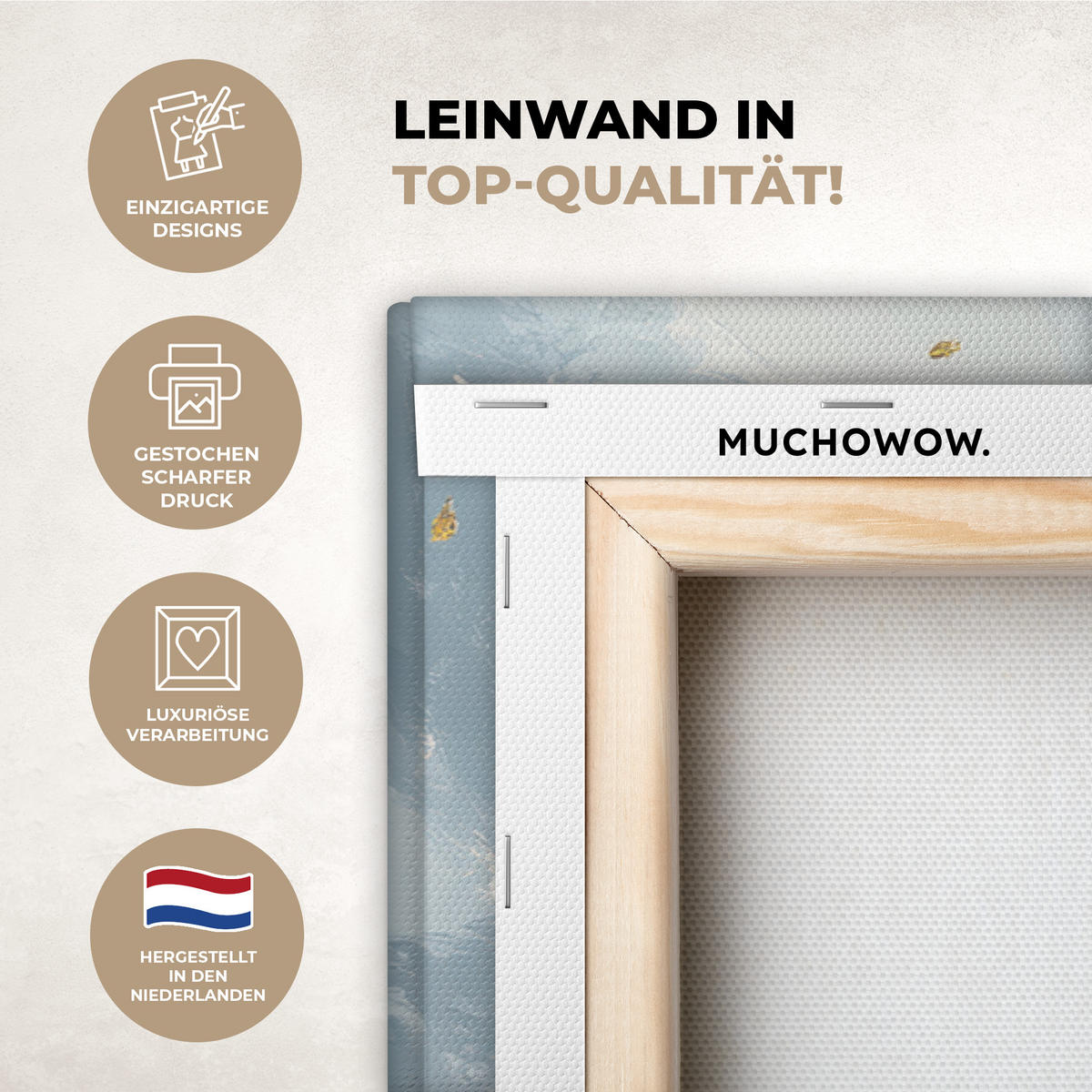 LEINWANDBILD Baum - Winter - Baum des Lebens - Modern - Gold Groß 140x90 cm - Goldfarben, Textil (140/90cm) - MuchoWow