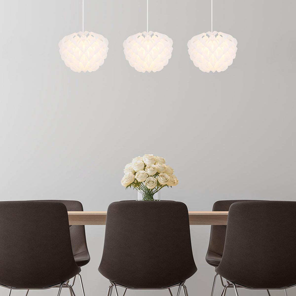 HÄNGELEUCHTE Metall Weiß 3 flammig - Weiß, Metall (101/26/120cm) - Globo Lighting