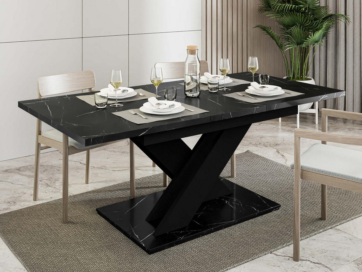ESSTISCH Bronx - Schwarz, Holzwerkstoff (80/140/76cm) - MIRJAN24