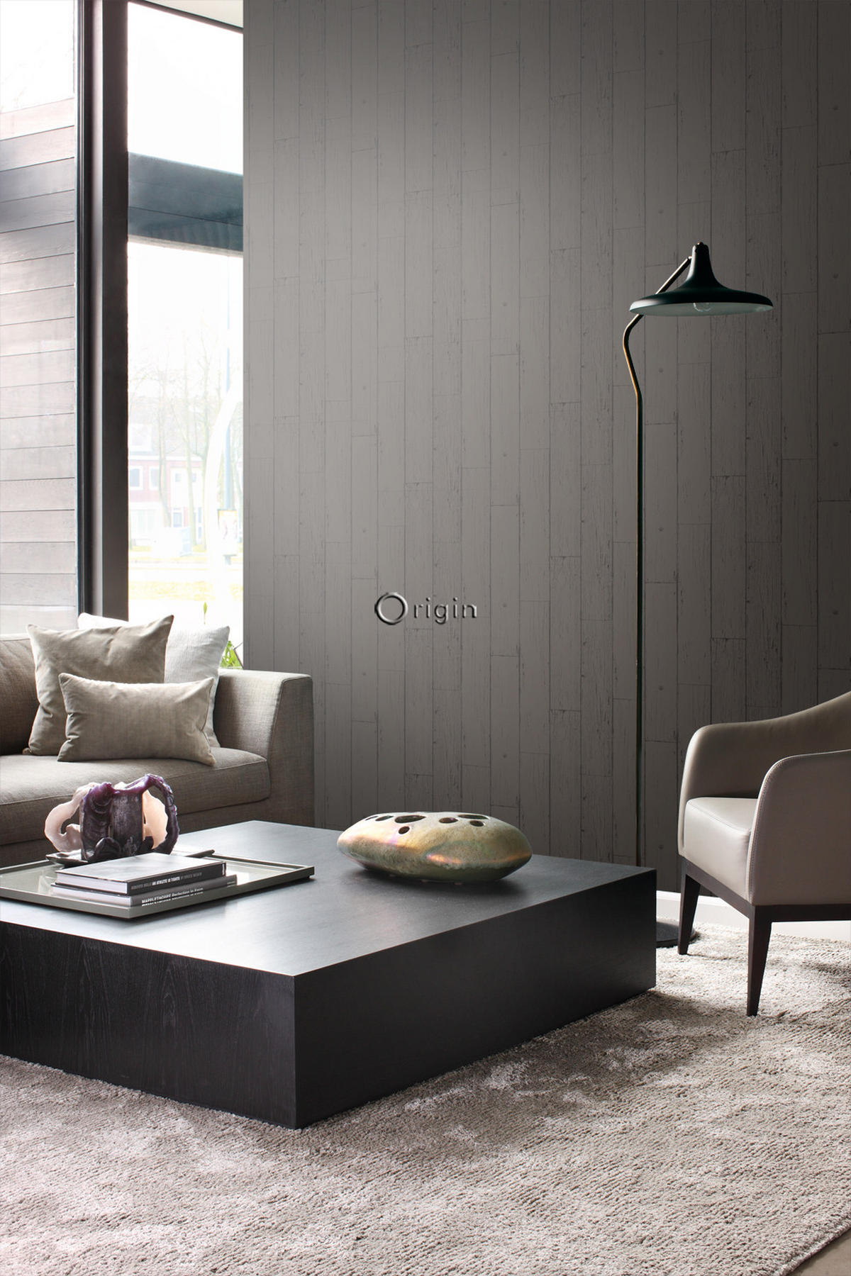 TAPETE Holz-optik 53 cm x 10.05 m - Grau, Papier (53/1000cm) - Origin Wallcoverings