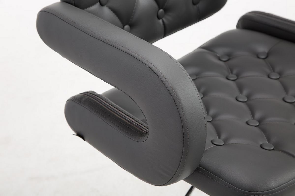 BARHOCKER Dubai, Gestell Metall in Chromoptik, Kunstleder Grau - Chromfarben/Grau, Kunststoff/Textil (52/100/55cm) - TPFLiving