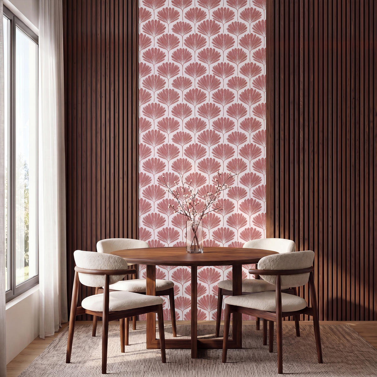 TAPETE - Fächer - Motiv - Terra - 120x280 cm - Rotbraun, Papier (120/280cm) - OnlyWow