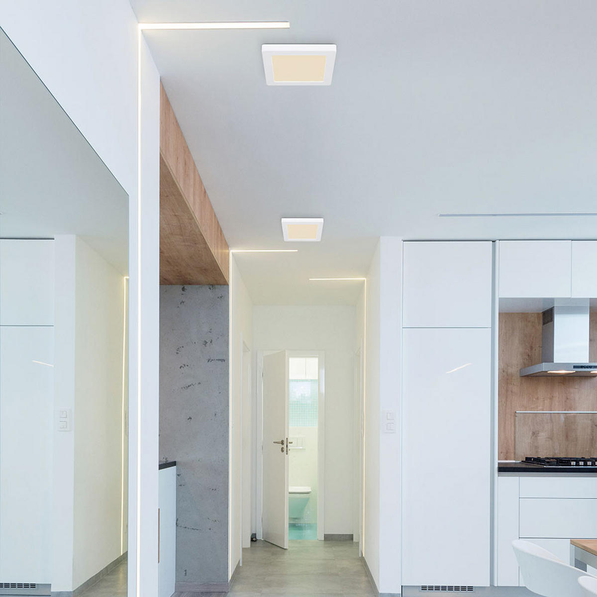 LED DECKENPANEL Kunststoff Weiß - Weiß, Kunststoff (16.7/16.7/1.7cm) - Globo Lighting