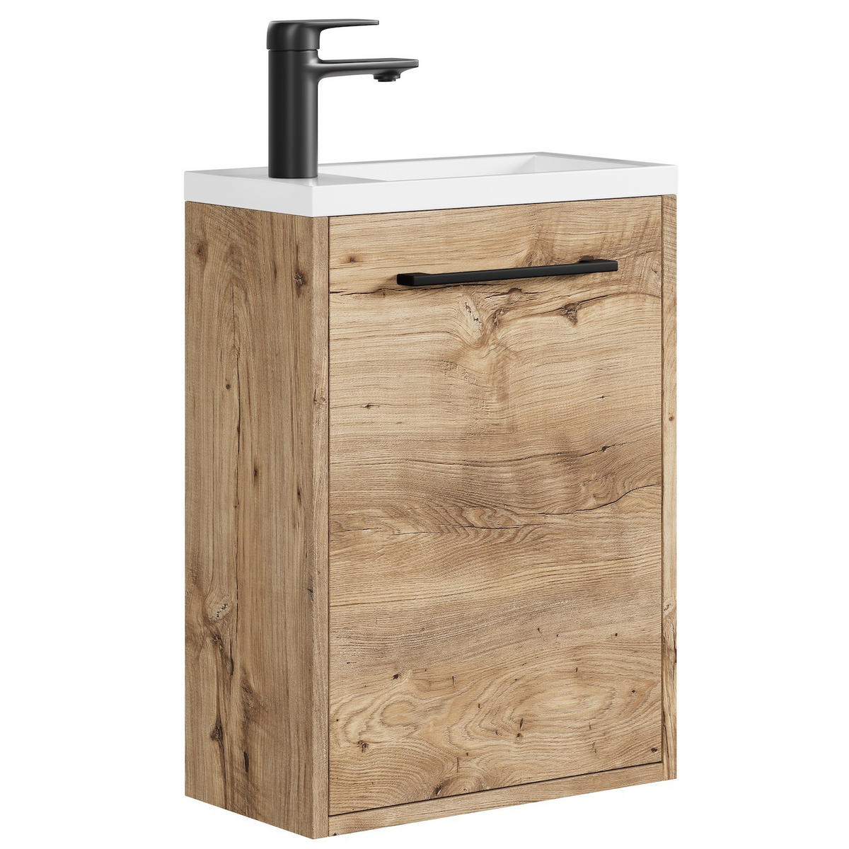 GÄSTE-WC-MÖBELSET Florence 2 Teile Kastanien Eiche - 40 x 22 x 50 cm - Kastanienfarben/Eichefarben, Holz (40/50/22cm) - Badplaats