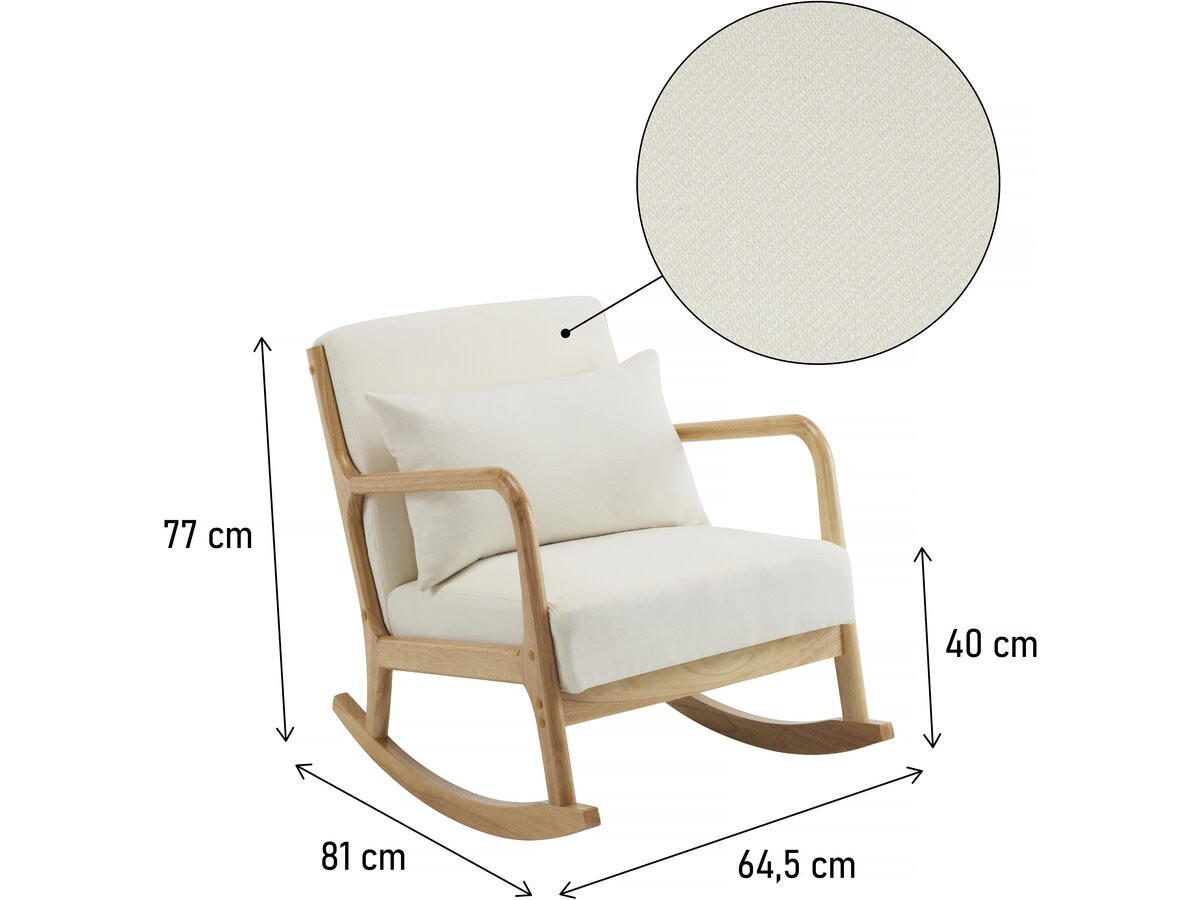 SCHAUKELSESSEL Clinton Beige - Beige, Holz/Textil (65/80/81cm) - Habitat Garten