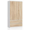 KLEIDERSCHRANK Weiß, Sonoma Eiche 180x51x90 cm - Weiß/Sonoma Eiche, Holzwerkstoff (180/180/51cm) - Akord