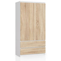KLEIDERSCHRANK Weiß, Sonoma Eiche 180x51x90 cm - Weiß/Sonoma Eiche, Holzwerkstoff (180/180/51cm) - Akord