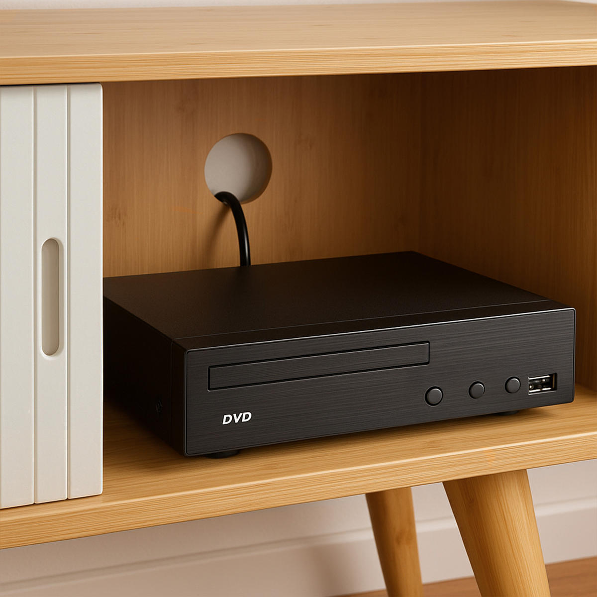 TV-ELEMENT Tysvær - Creme, Holz/Holzwerkstoff (120/58/40cm) - [en.casa]