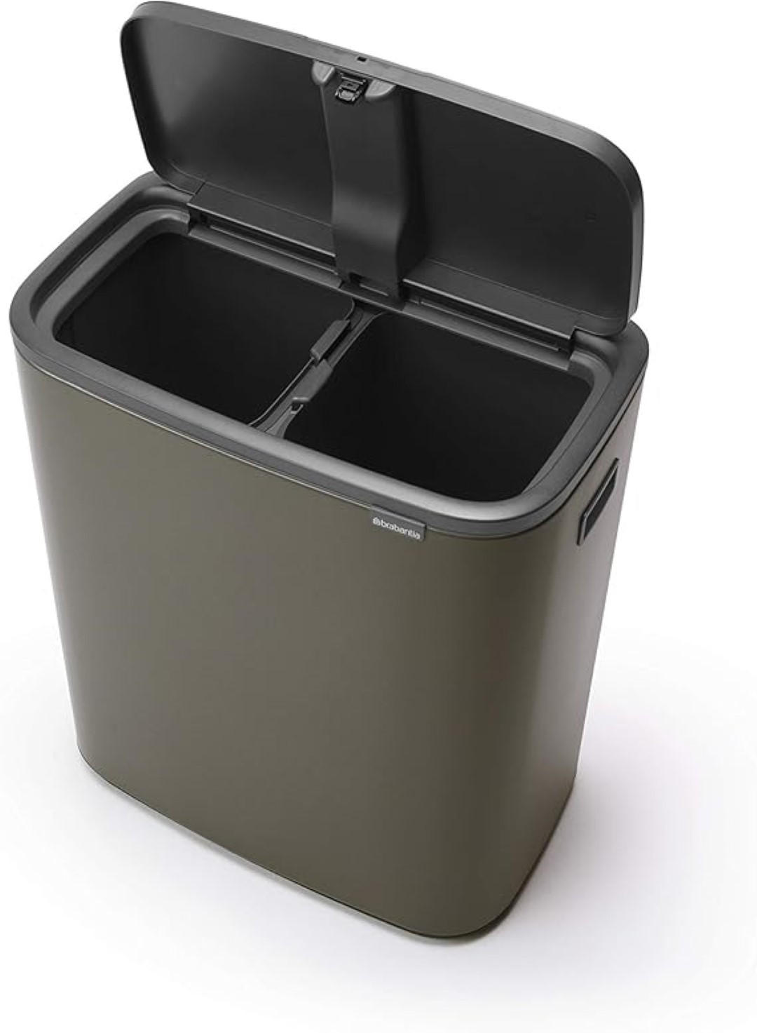MÜLLEIMER Mit Touch Öffnung 2x30 Liter 65,6x54,5x31 cm Platin - Silberfarben, Metall (54.5/65.6/31cm) - PROREGAL