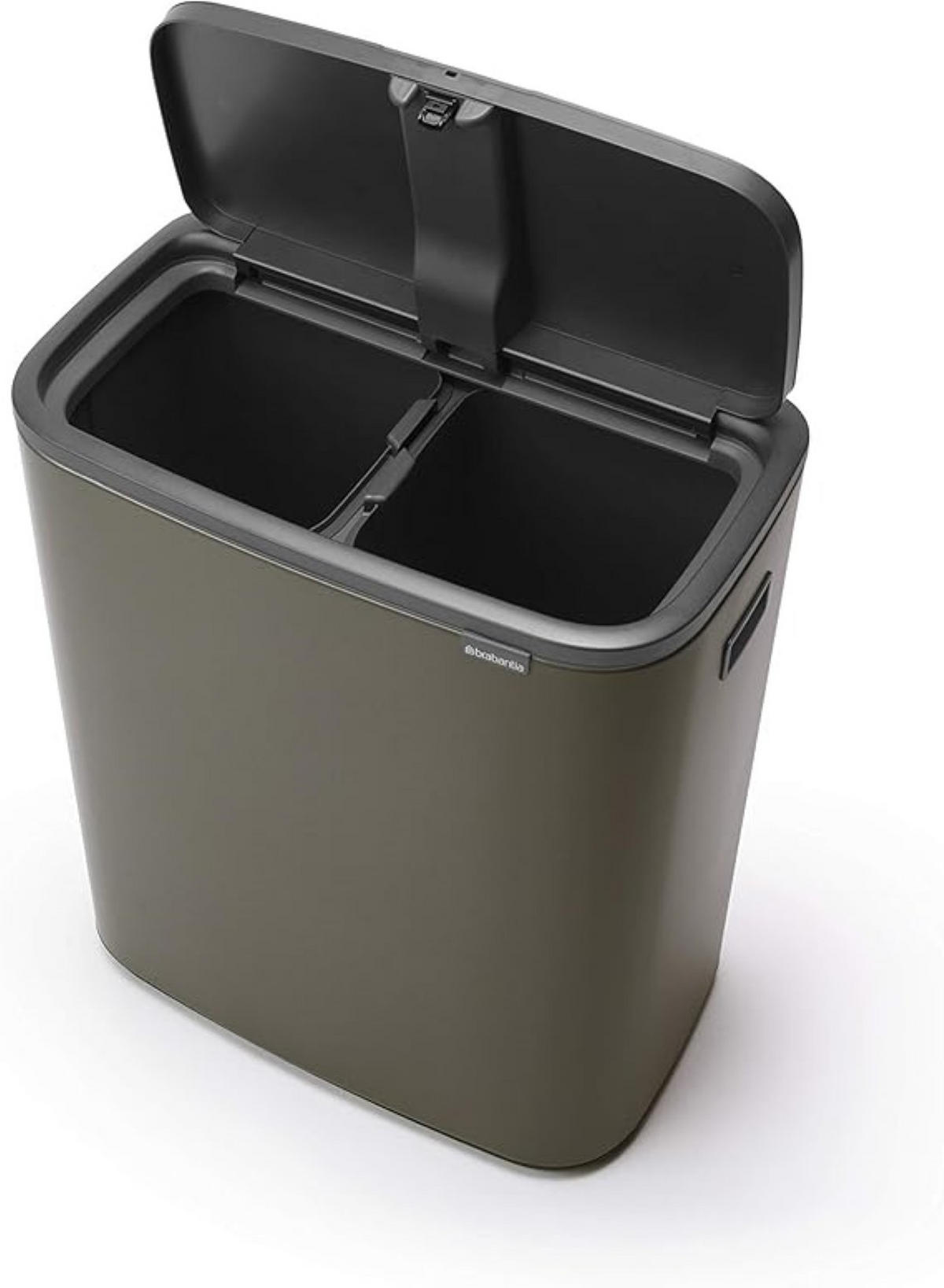 MÜLLEIMER Mit Touch Öffnung 2x30 Liter 65,6x54,5x31 cm Platin - Silberfarben, Metall (54.5/65.6/31cm) - PROREGAL
