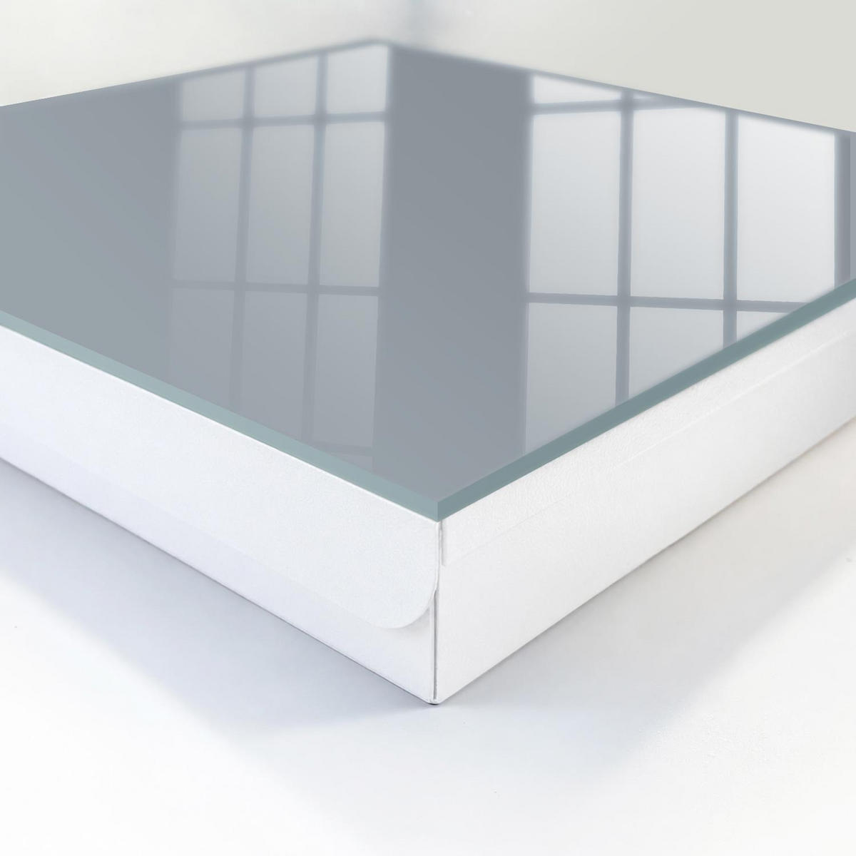 SCHLÜSSELBOX Weiß 30x30 cm – Türöffnung nach rechts - Grau - Grau, Metall (30/30/5cm) - TULUP