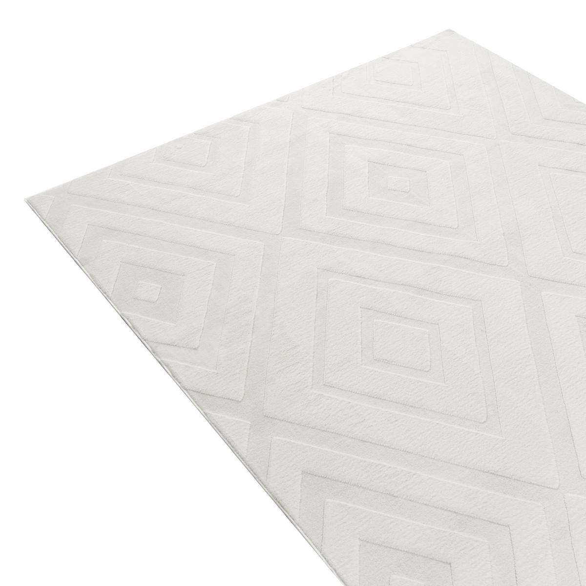 KOBEREC Krémově bílý 160/160 cm Borah - bílá/krémová, textil (160/160cm) - Beliani