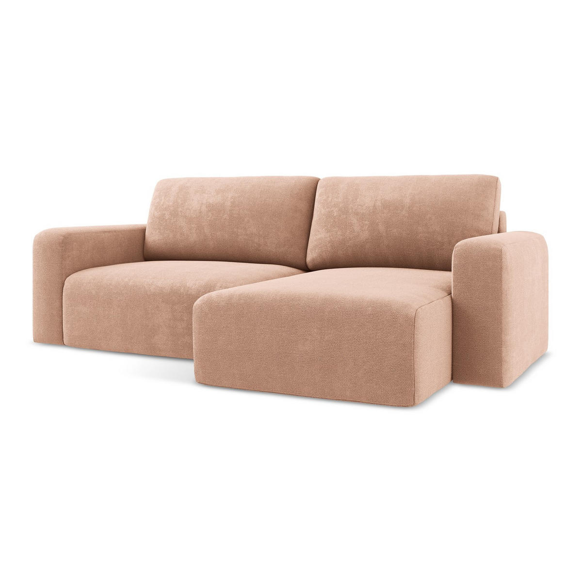 ECKSOFA mit Schlaffunktion rechts Chenille Stoff Pink - Pink/Koralle, Kunststoff/Textil (244/149cm) - LaMiaSofa