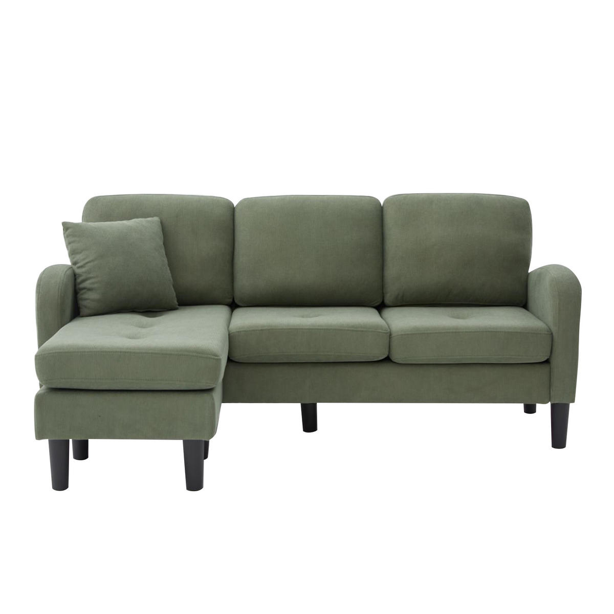 ECKSOFA DE-35388 mit Chaiselongue Grün - Grün, Holzwerkstoff (118/166cm) - ComfortXL