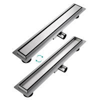 DUSCHRINNE Edelstahl Dusche & Bad 60/11 cm - Chromfarben, Metall (11/9/60cm) - EMKE