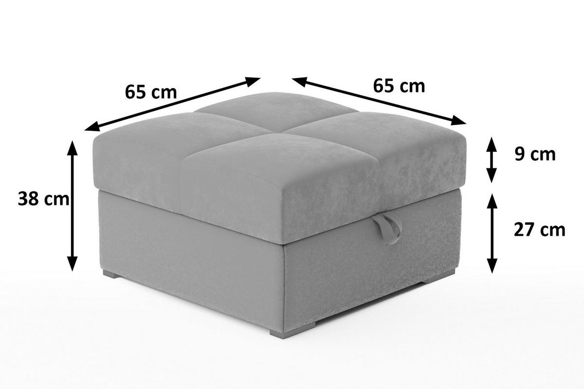 POUF MIZA Gelb 65x65 cm - Gelb, Textil (65/38/65cm) - MASSENO