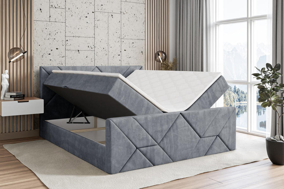 BOXBETT BARWA-Z - 120x200 cm - H3 - Grau - Grau, Holzwerkstoff (120/200cm) - ALTDECOR