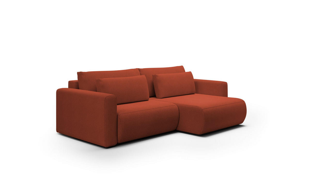 ECKSOFA mit Schlaffunktion 5-Sitzer Rot - Rot, Textil (240/149cm) - Furnisell