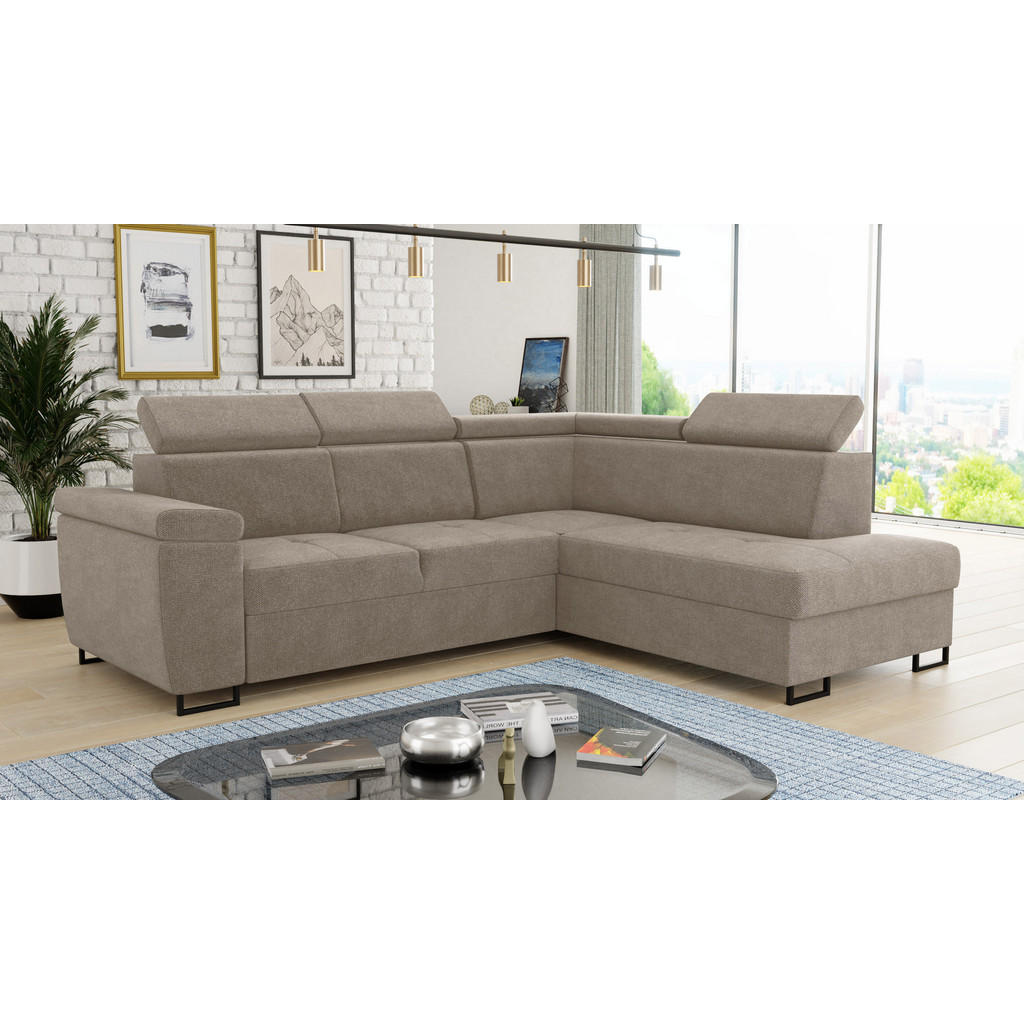 Thumbnail - Sofnet Ecksofa, Beige, Textil, 5-Sitzer, Ottomane rechts,Rechteckig, 265x205 cm, Wohnzimmer, Sofas & Couches, Wohnlandsc...