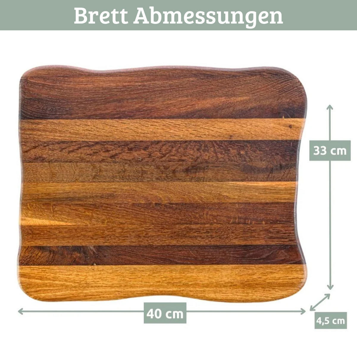 SCHNEIDEBRETT Holz groß DOLU klingenschonend 40x33x4,5 cm Dunkelbraun - Dunkelbraun, Holz (40/33cm) - DELUKE