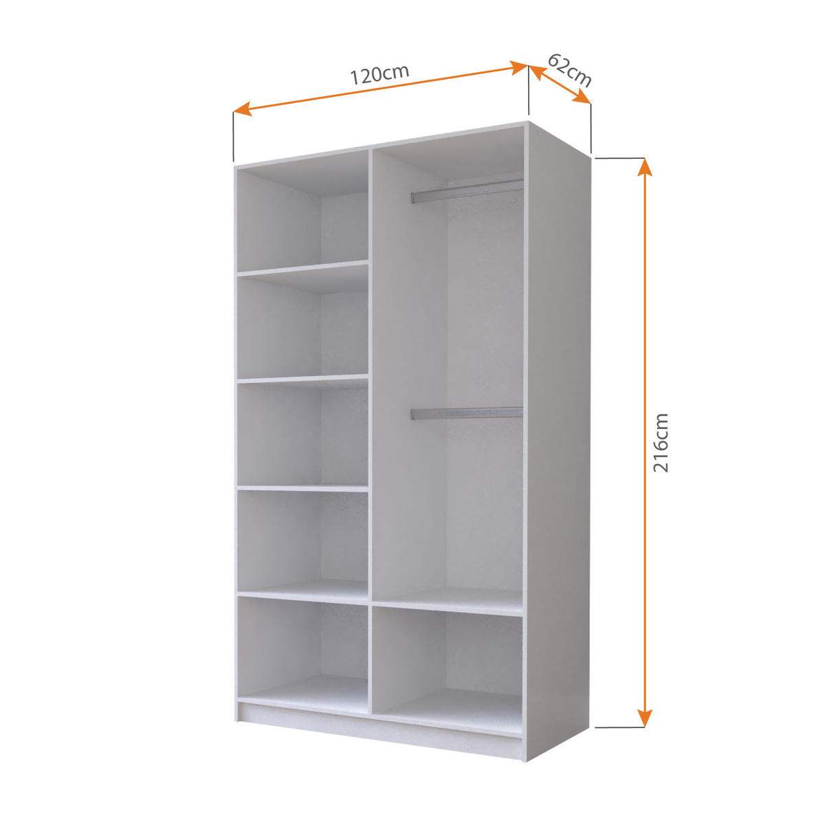 SKŘÍŇ s otočnými dveřmi Milan 120 cm 120/215/64 cm, 2dveřová, černý - černá, kompozitní dřevo (120/215/64cm) - imoebel24
