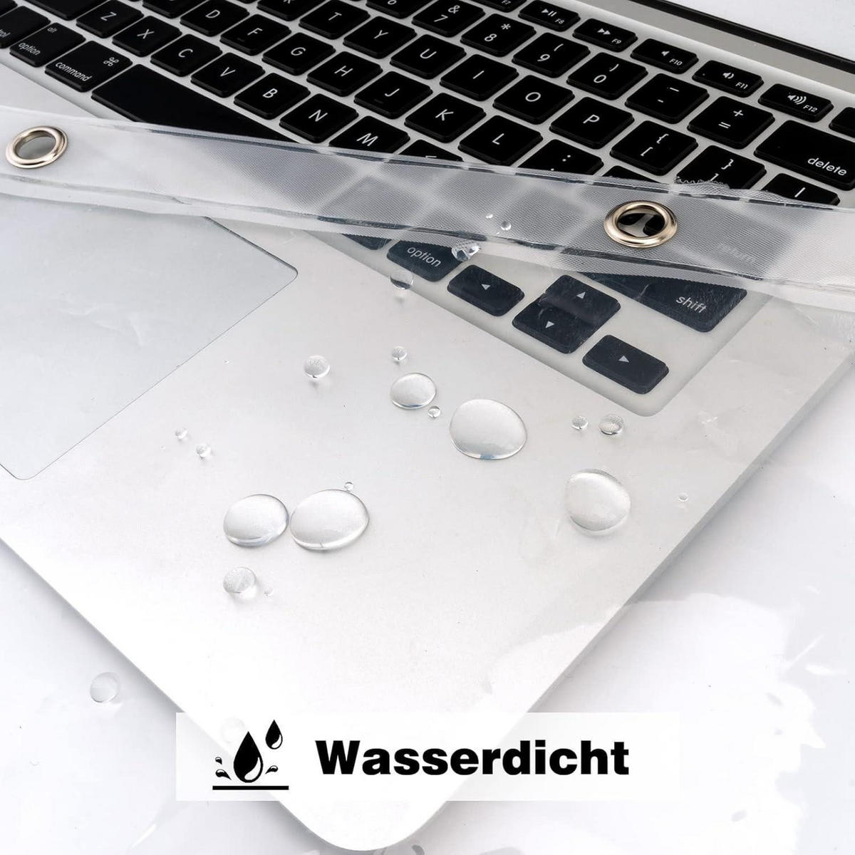DUSCHVORHANG Transparent 180 x 220 cm Wasserdicht mit Magneten - Transparent, Kunststoff (180/220cm)