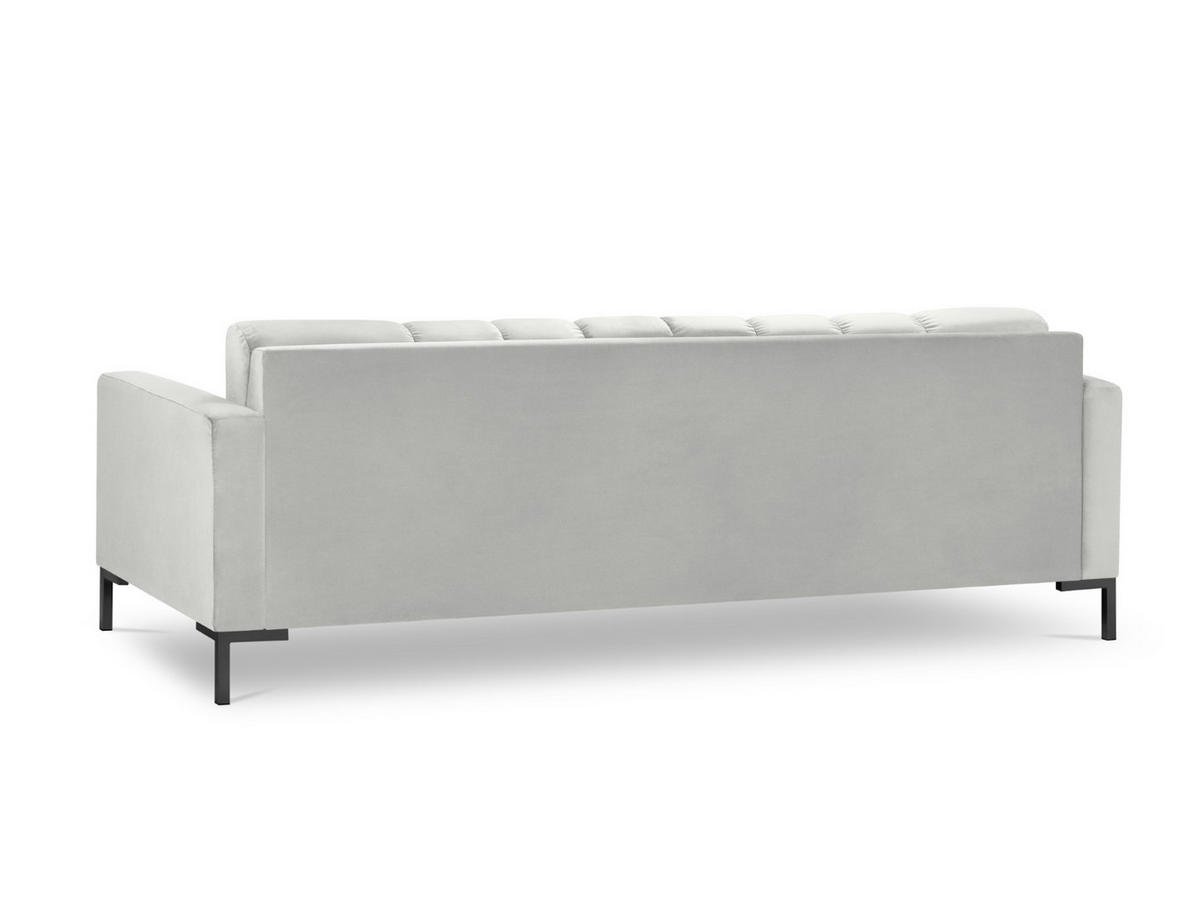SOFA Mamaia aus Samt silber 4 Sitzplätze - Silberfarben, Textil (92/75/217cm) - Micadoni
