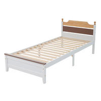 BETT 90/200 cm DE-04166, Kopf- und Fußteil und mit telfuß, in Weiß - Weiß, Holz/Holzwerkstoff (90/200cm) - ComfortXL