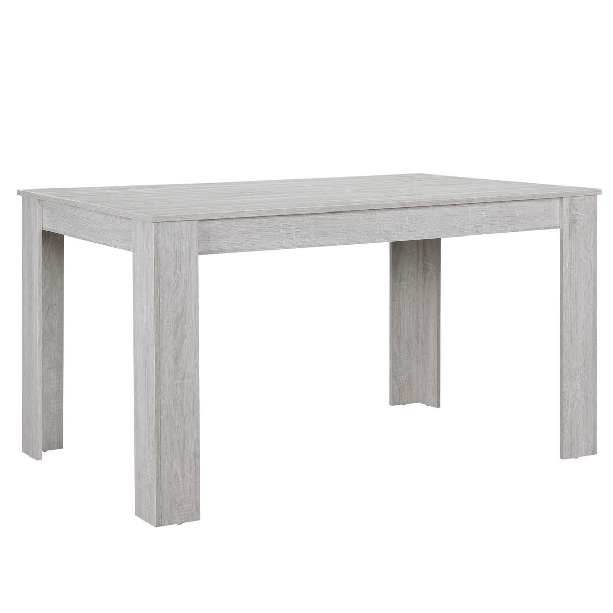 TISCHGRUPPE Forssa - Eichefarben/Hellgrau, Holz/Holzwerkstoff (140/77/90cm) - [en.casa]