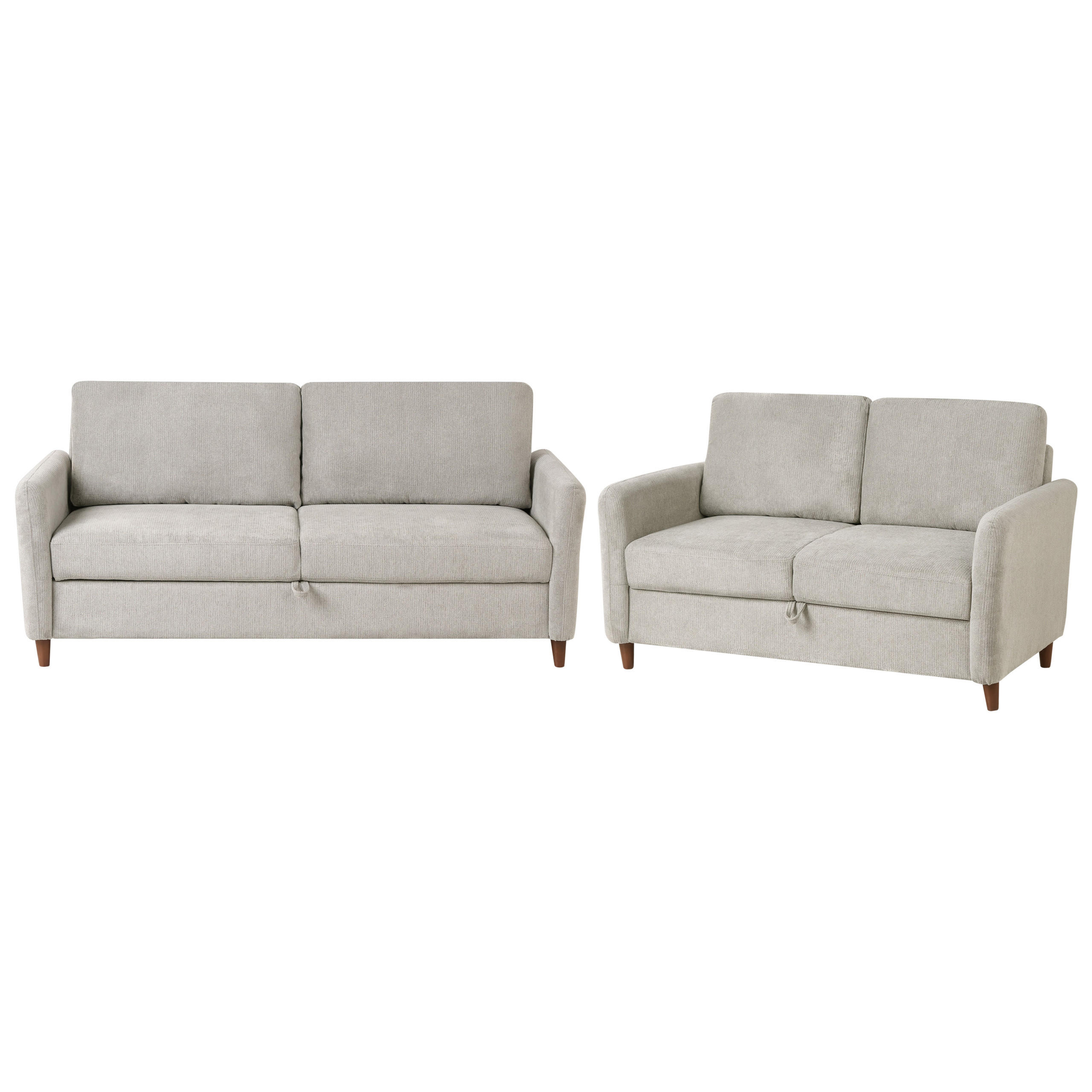 SOFA-SET 5-Sitzer Stoff Grau Mare - Dunkelgrau/Braun, Textil (184/88/77cm) - Beliani