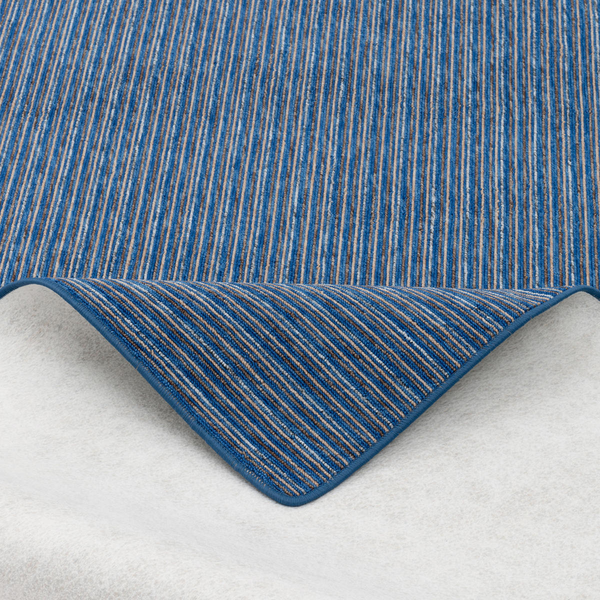 STREIFENBERBER TEPPICH MARTA - Blau, Textil (80/240cm) - Snapstyle