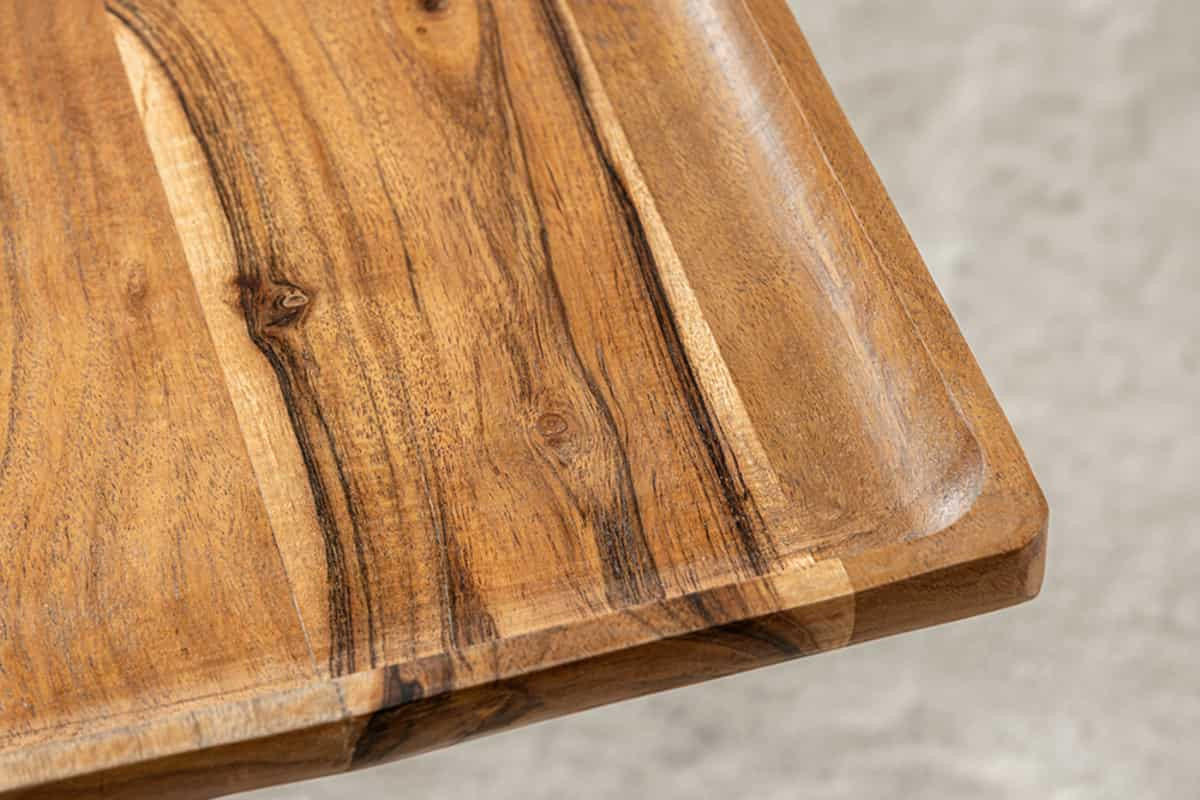 BEISTELLTISCH TRAYFUL Akazie Natur 55cm - Goldfarben/Schwarz, Holz/Stein (35/35/55cm) - riess-ambiente