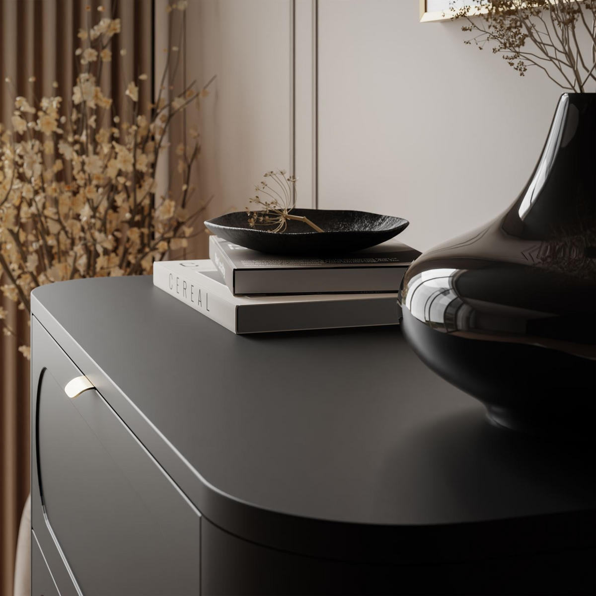 SCHLAFZIMMERKOMMODE SHADOW 4S mit Schubladen - Schwarz, Holzwerkstoff (78/98/40cm) - Lookway