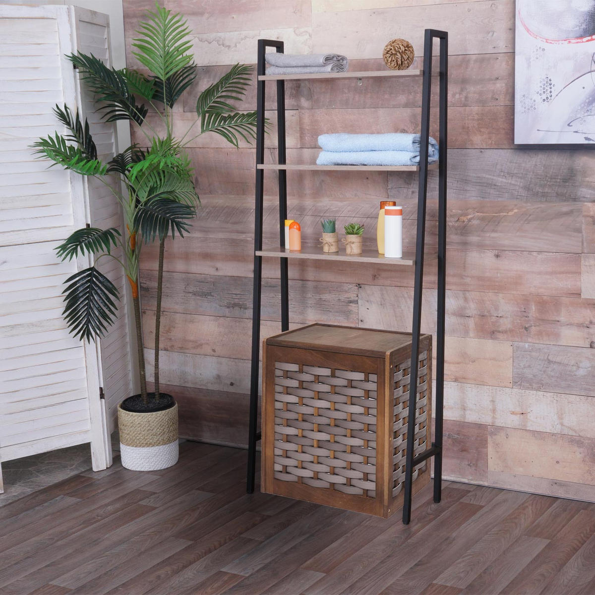 STANDREGAL Grau, Braun - Braun/Grau, Holz (64/155/25cm) - MCW