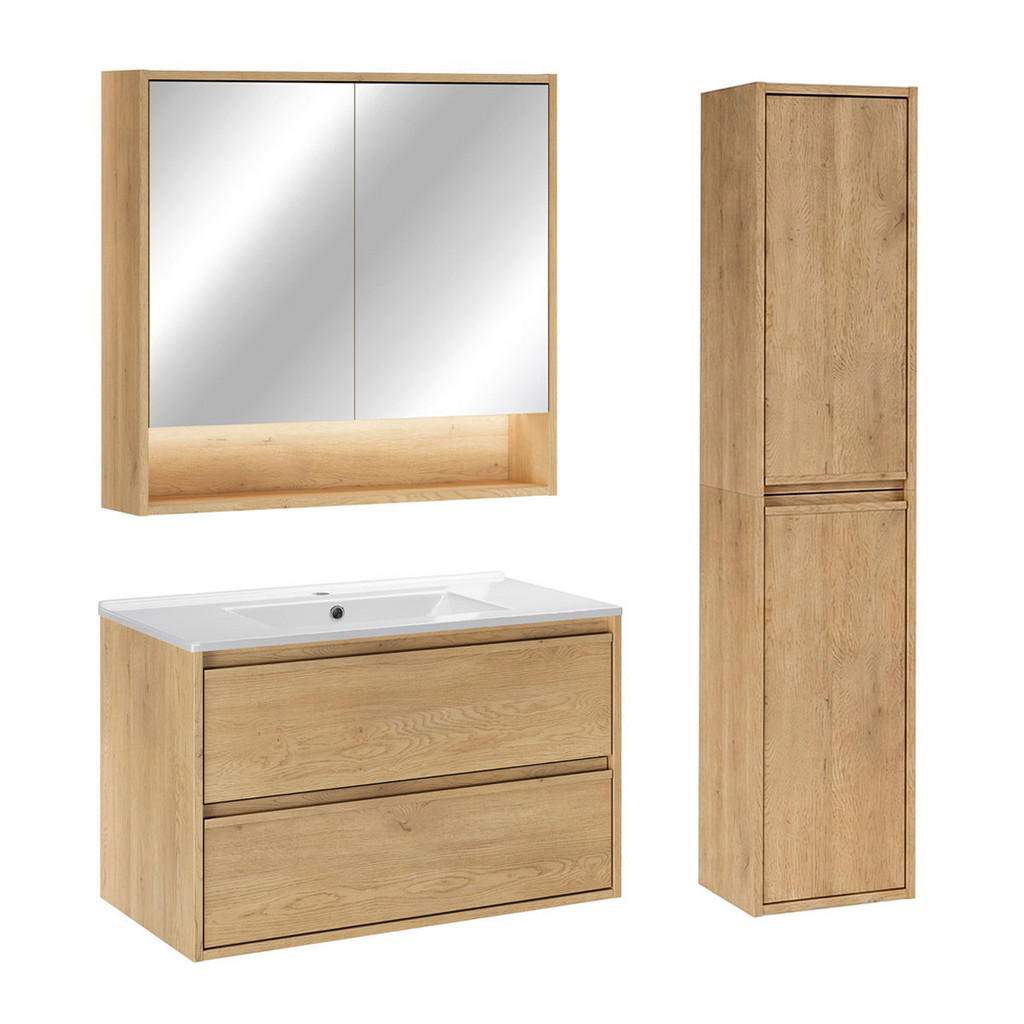 Petits-meubles KOUPELNOVÝ NÁBYTEK 81cm Edmé 2er-Set Dřevo