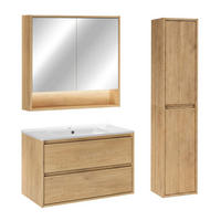 KOUPELNOVÝ NÁBYTEK 81cm Edmé 2er-Set Dřevo - hnědá, kompozitní dřevo (81/52/46cm) - Petits-meubles