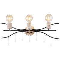 WANDLEUCHTE NOLE Metall Glas Braun - Braun, Holz (76/30.5/14.5cm) - Globo Lighting