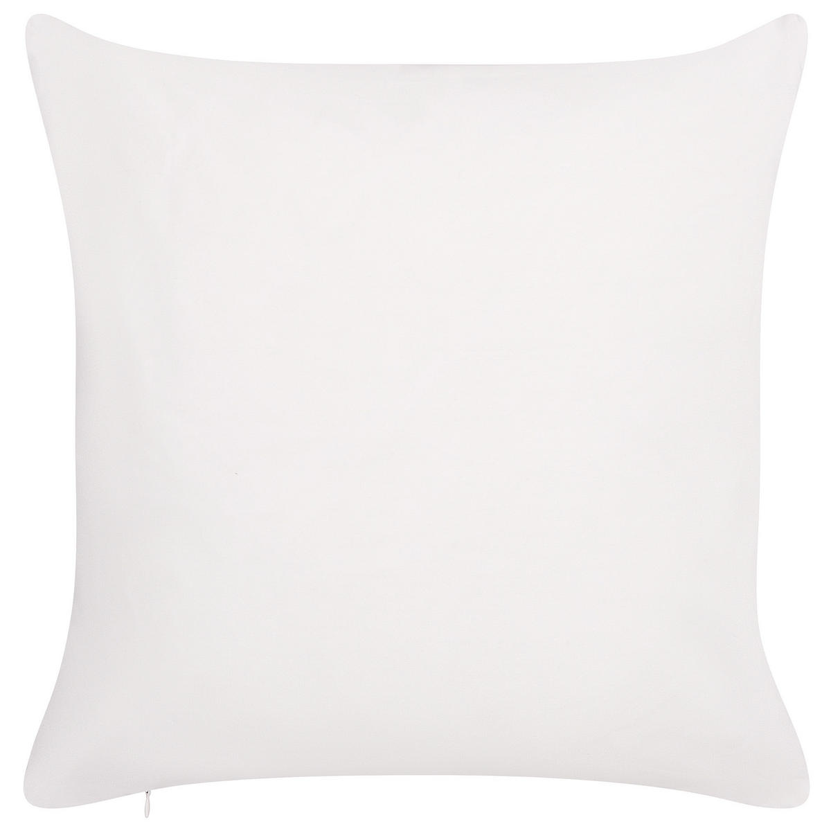 GARTENKISSEN 2er-Set Blattmotiv beige 45/45 cm Torretta - Creme, Textil (45/45cm) - Beliani