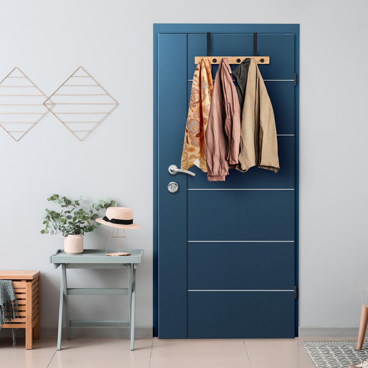TÜRGARDEROBE - Multicolor, Holz/Metall (40/17/7cm) - Relaxdays