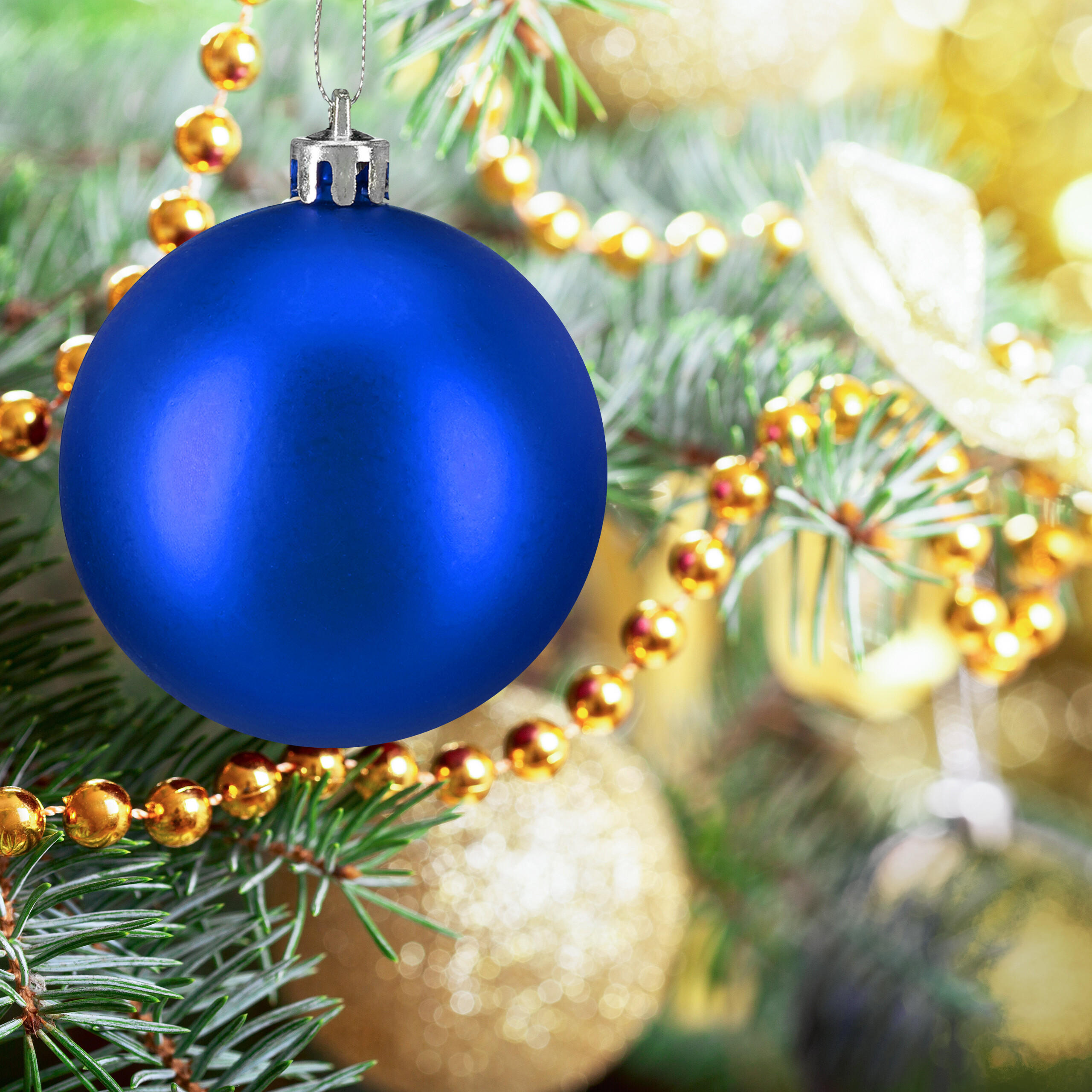 100XWEIHNACHTSKUGELN - Blau, Kunststoff (6/7/6cm) - Relaxdays