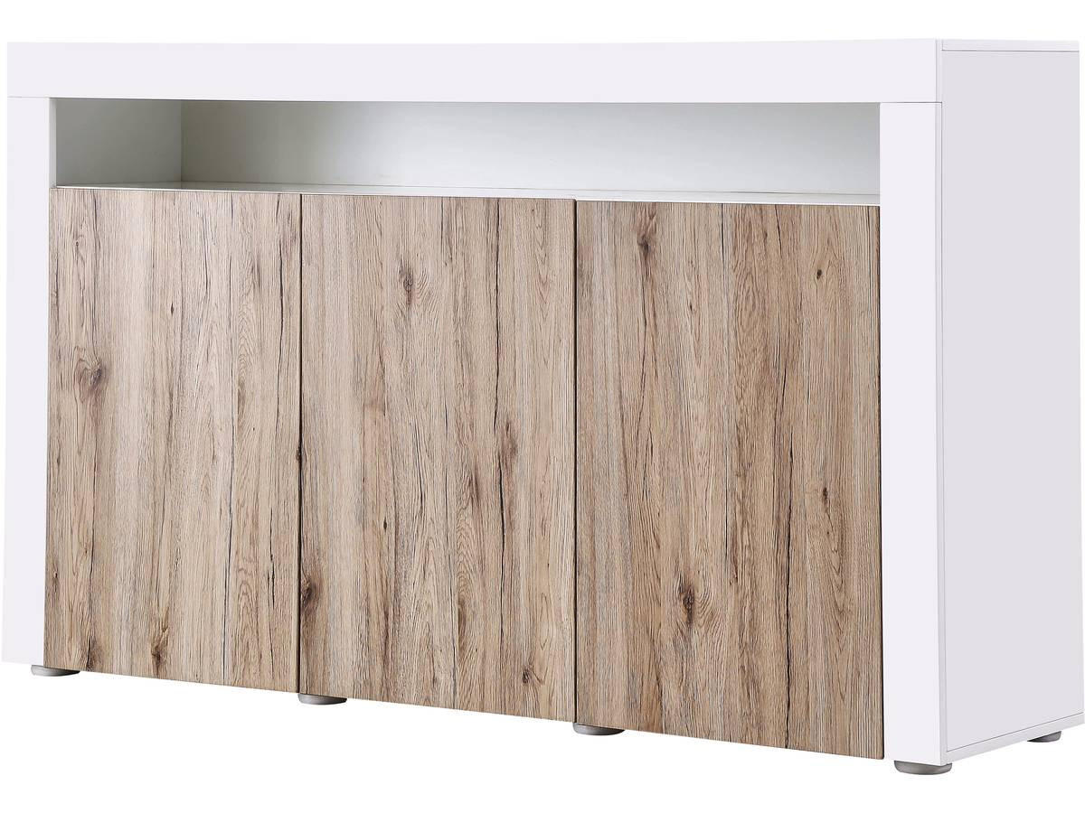 BUFFETSCHRANK bogota Eiche / weiß lackiert - Hellbraun, Holzwerkstoff (4/70/44cm) - Habitat Garten