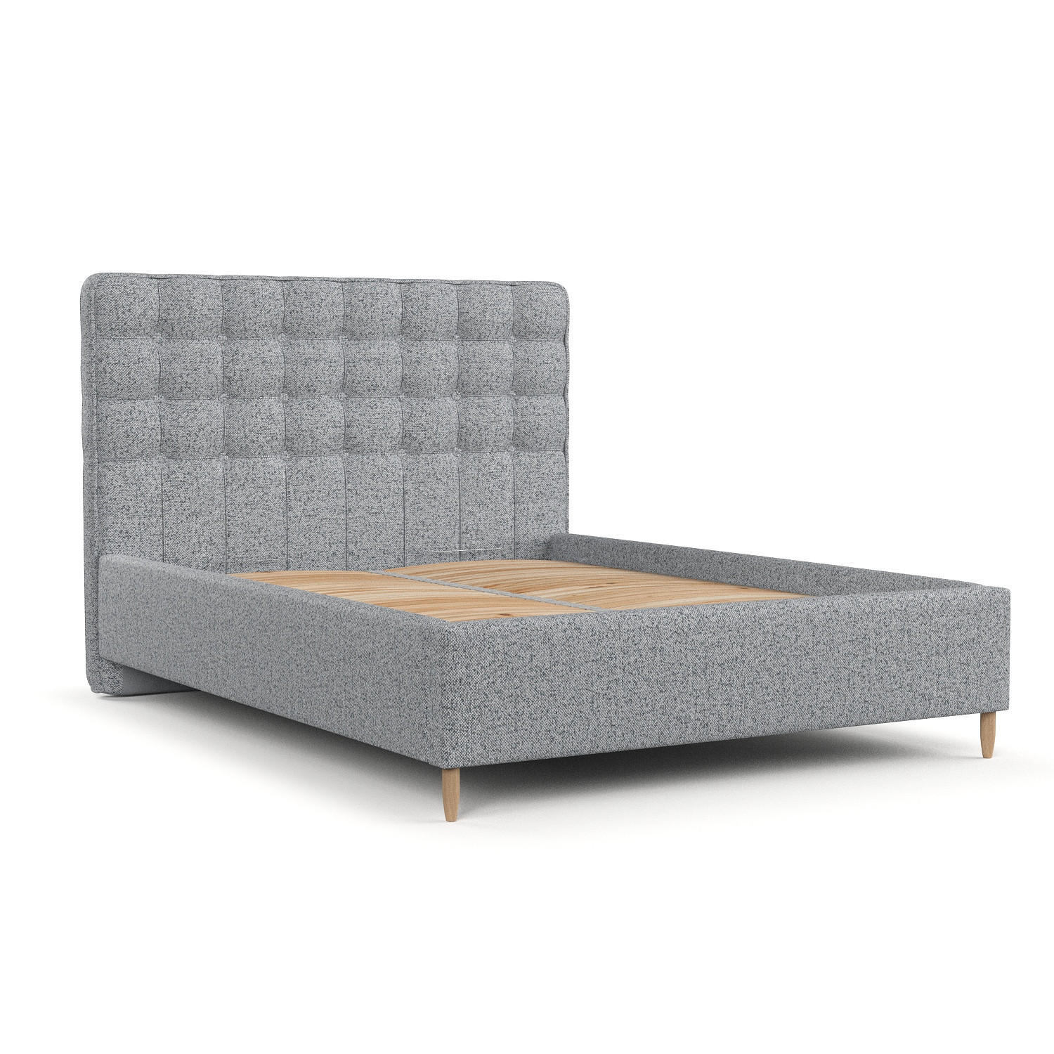 POLSTERBETT Paloma 120/200 cm Grau im Riva Stoff - Naturfarben/Grau, Holz/Holzwerkstoff (120/200cm) - AltaBeds