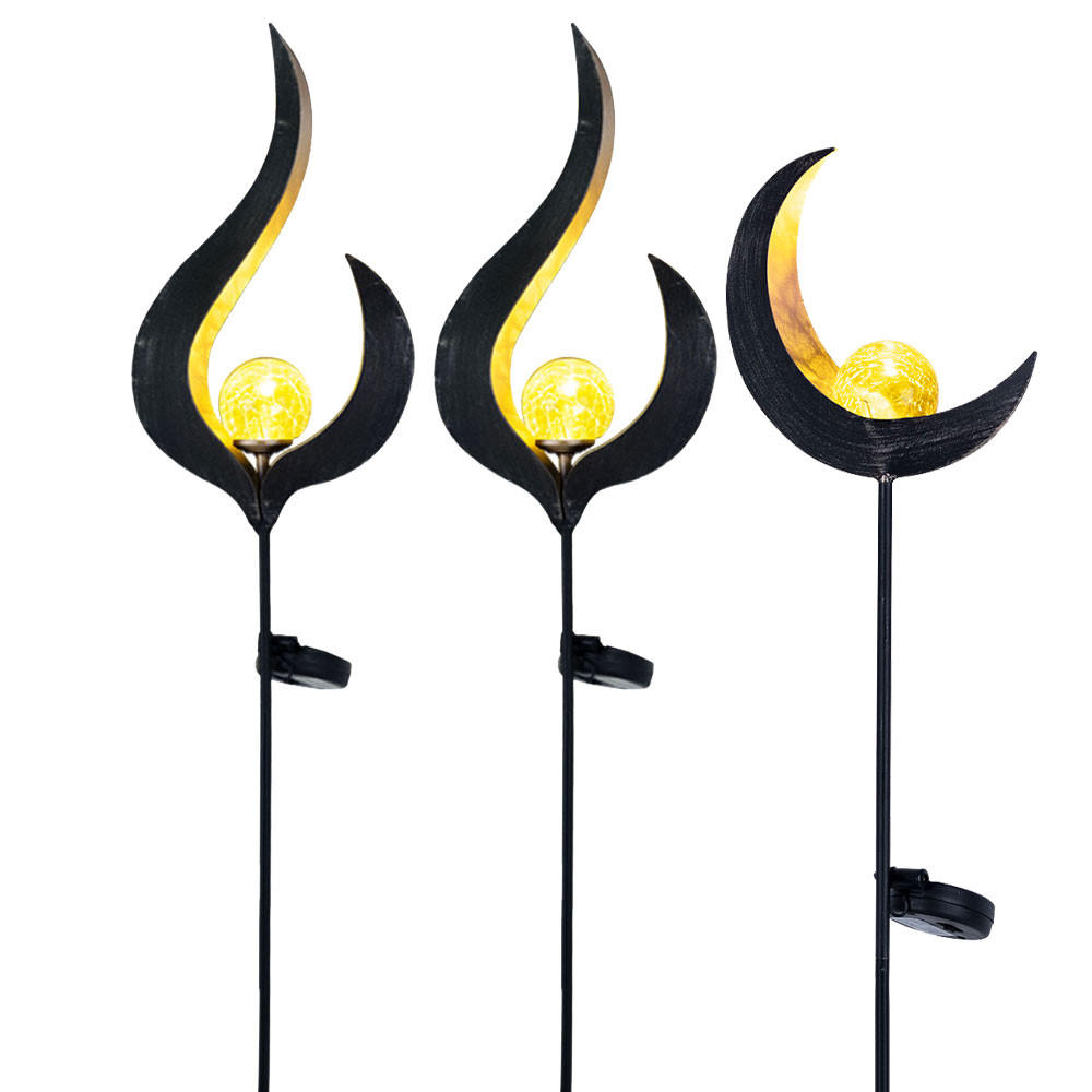 LED AUSSENLEUCHTE Solar Bronze 3er Set - Bronzefarben, Glas (16.7/6/90cm) - Globo Lighting