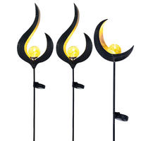 LED AUSSENLEUCHTE Solar Bronze 3er Set - Bronzefarben, Glas (16.7/6/90cm) - Globo Lighting