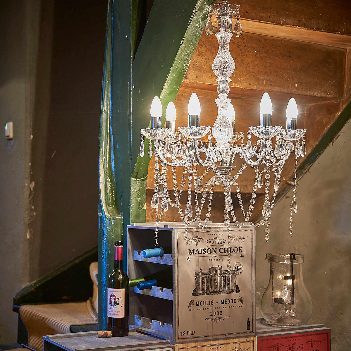 WEINREGAL Vinothek - Beige, Holz (32/39/36cm) - Butlers