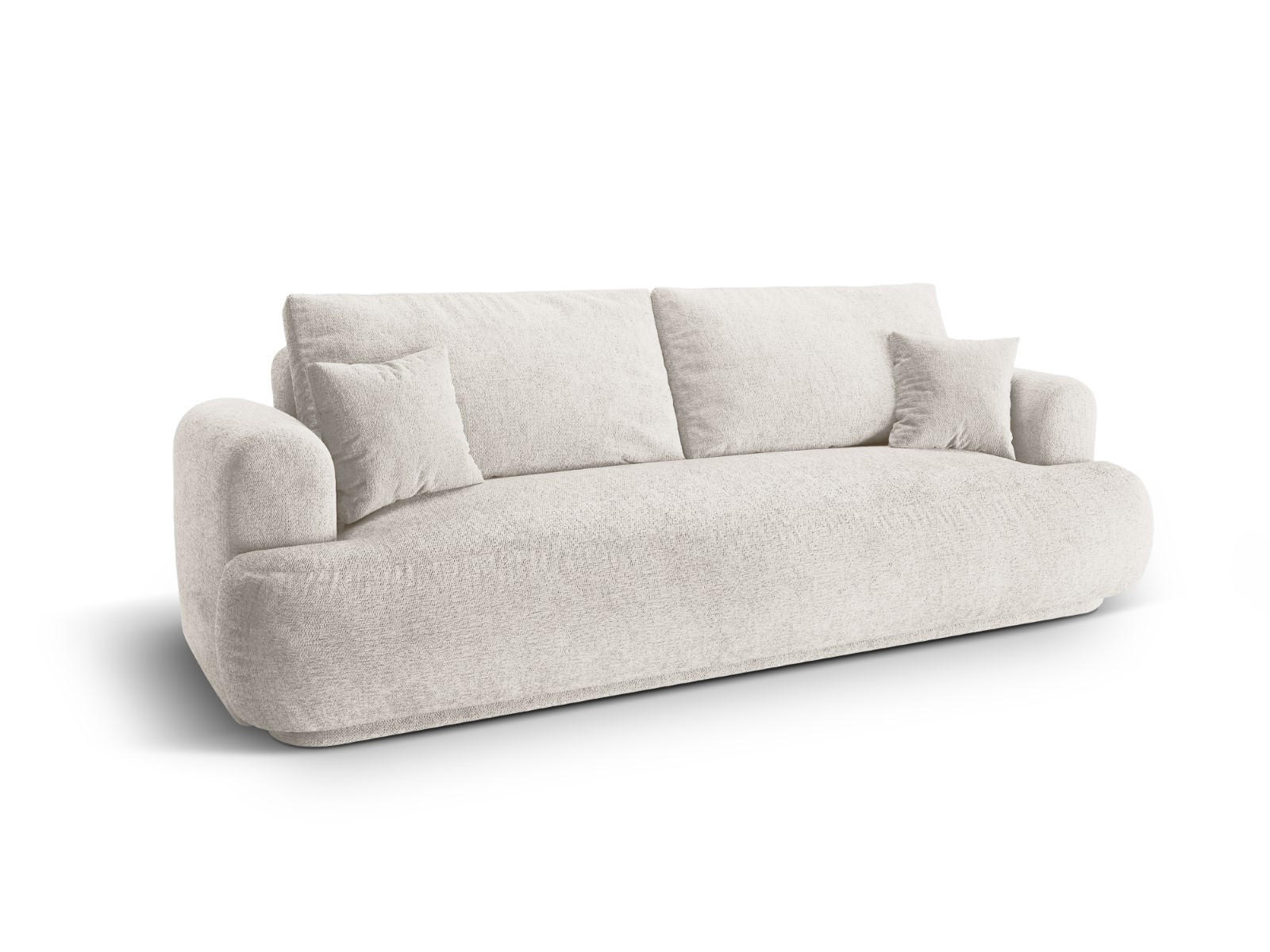 SOFA ausklappbar mit Bettkasten Ella aus strukturiertem Stoff beige 3 Sitzplätze - Beige, Textil (108/94/271cm) - Micadoni