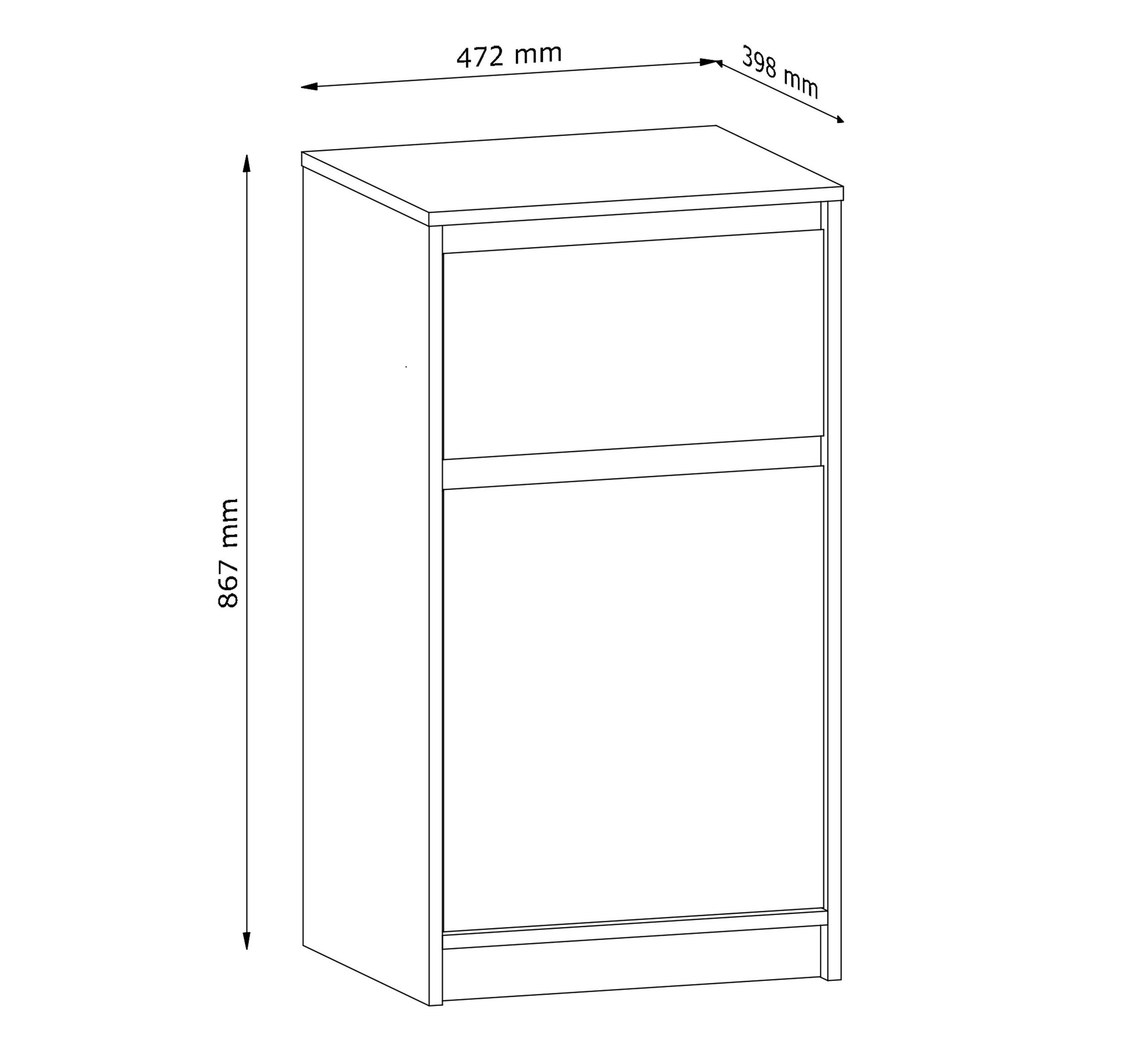 SIDEBOARD Mormanno 1T 1S Eiche Cremona – klassisches Design im Holzdekor - Eichefarben, Holzwerkstoff (47/86.5/40cm) - AX Living